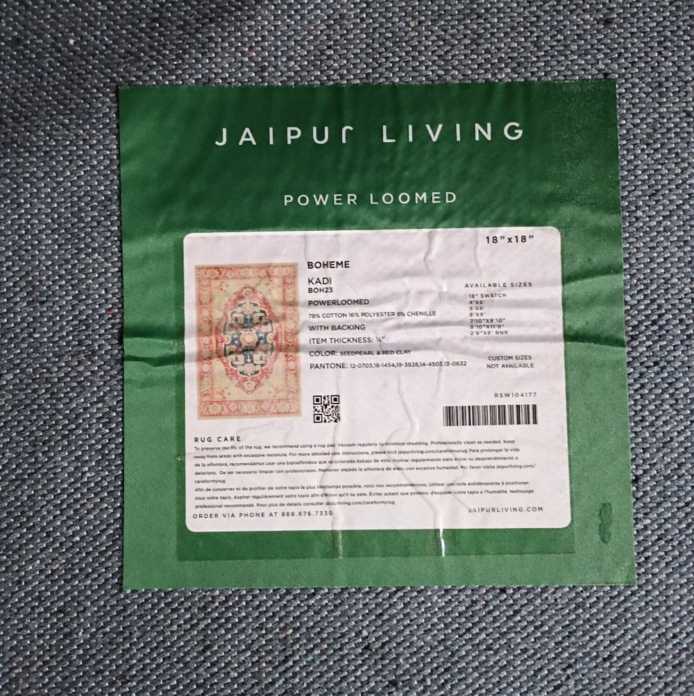 Jaipur living Vintage Style Red and Cream Area Rug Sample